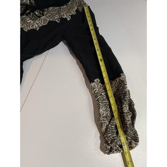 Free People Wildest Moments Peplum Tunic Top Sz M Boho Hippie Lace Up Black - Picture 12 of 12